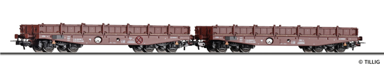 TILLIG 70049 - H0 - 2-tlg. Schwerlastwagen-Set Rmms 3960, DR, Ep. IV